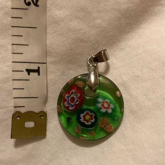 Resin flower pendant handmade 1” - Picture 2 of 5